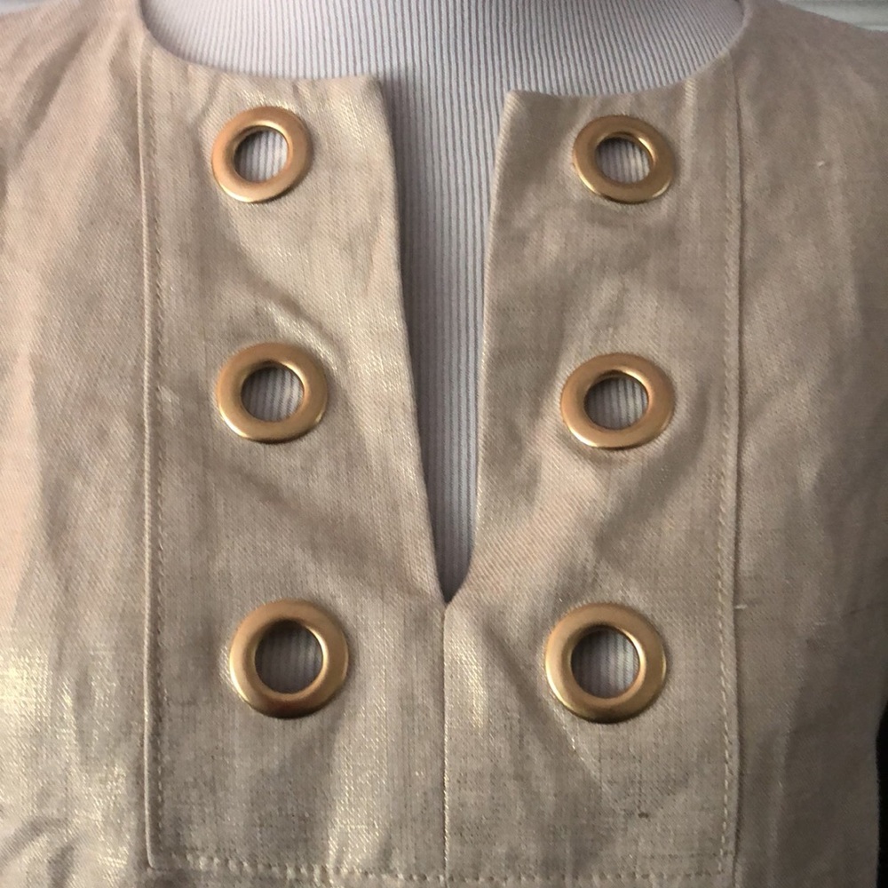 J. Crew Golden Flax Linen Sleeveless Sheath Dress size 00 - Picture 6 of 16